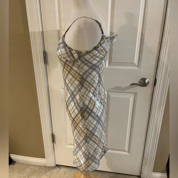 W by Worth Pearl sequin gray and yellow plaid mistress-Size 4 - Picture 6 of 11